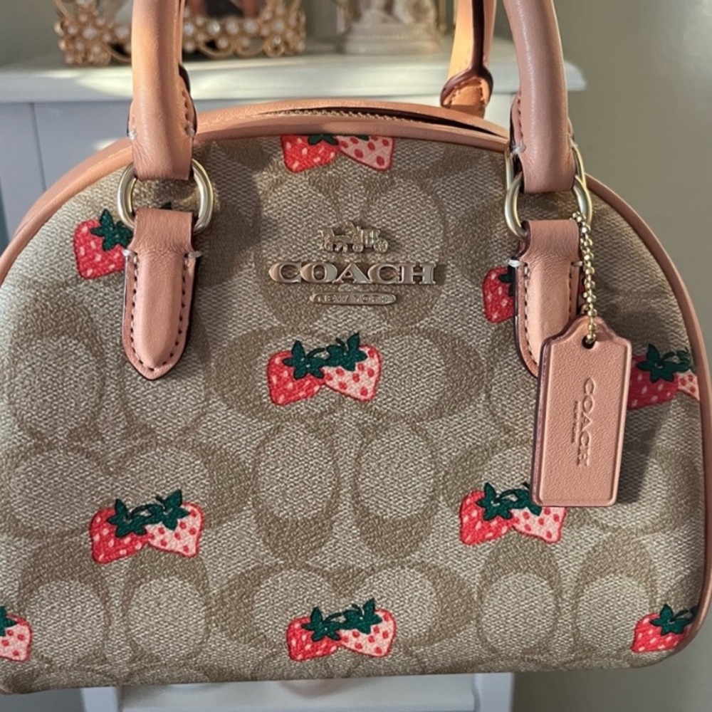 Coach Sydney Satchel with strawberry print 🍓